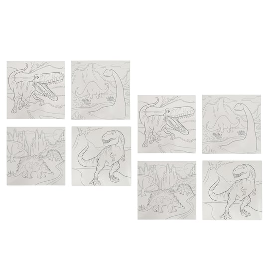 6 Packs: 8 ct. (48 total) Dinosaur Canvas Set by Creatology™